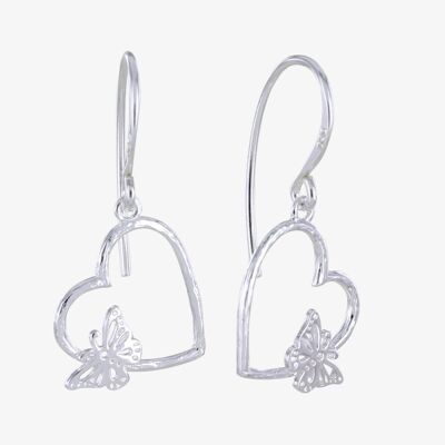 Boucles d'oreilles papillon en coeur