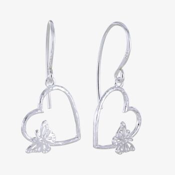 Boucles d'oreilles papillon en coeur 6