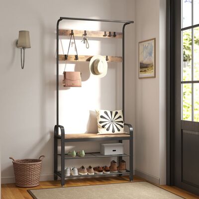 Portant à vêtements, armoire, meuble d'entrée, 32 x 70 x 175 cm (P x L x H) - Assise : 32 x 70 cm
