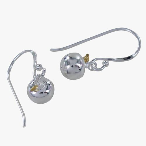 Sterling Silver Apple Charm Earrings