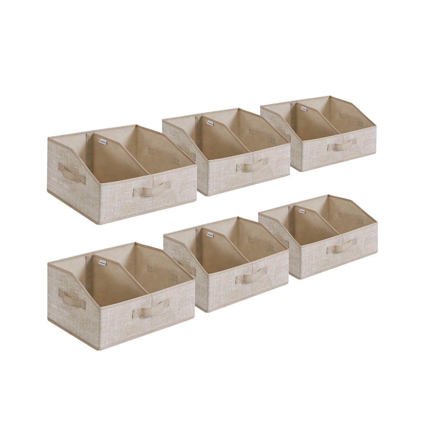 Coffret de rangement, lot de 6, 40 x 30 x 20 cm, beige sable