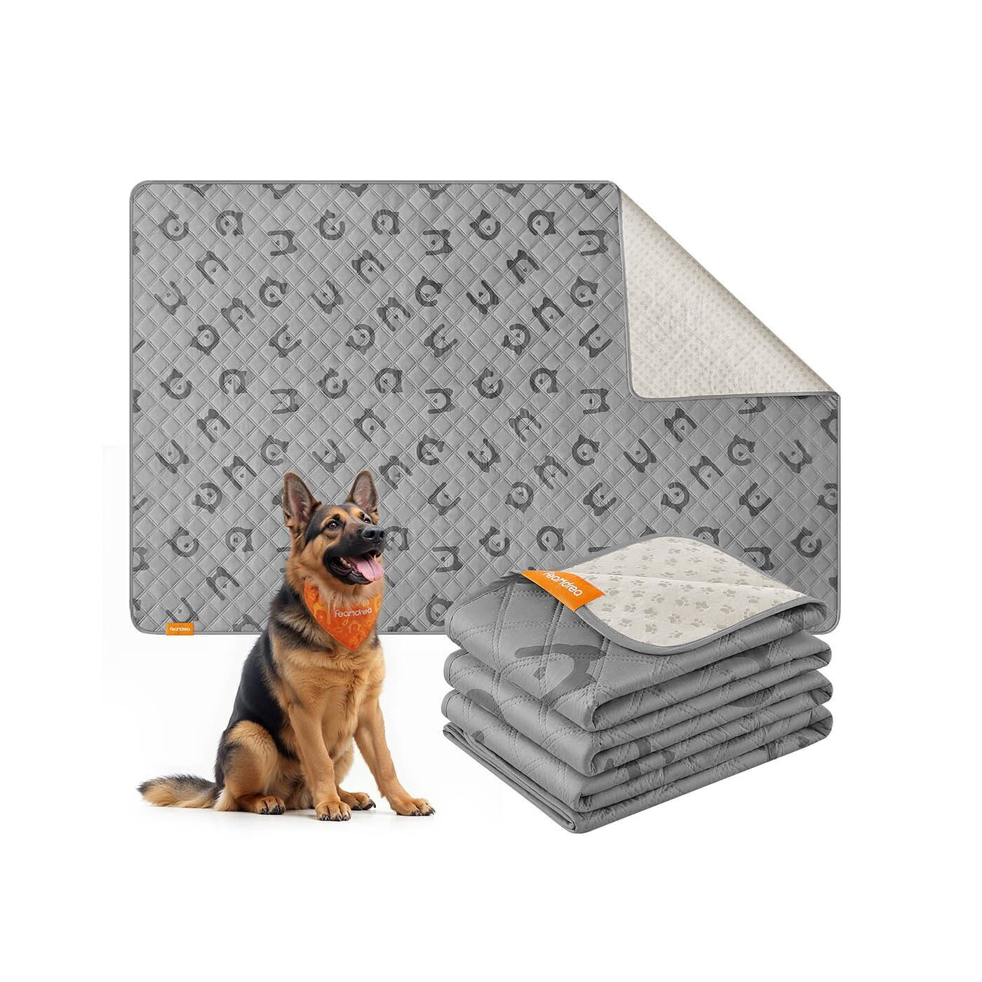 Couverture imperméable pour chien 208 x 132 cm avec dessous antidérapant, gris tourterelle