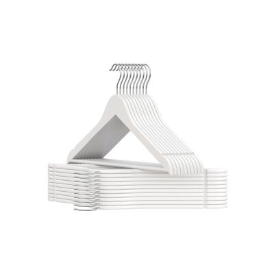 Lot de 20 cintres en bois avec crochets rotatifs à 360°, blanc nuage, 43 x 21 cm (L x H) Épaisseur par cintre : 0.8 cm