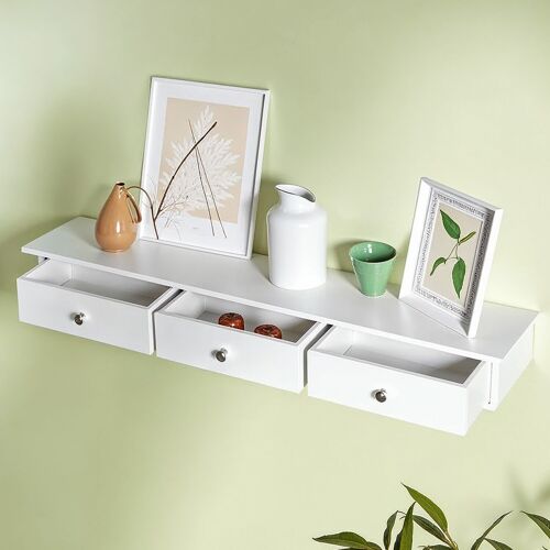 Floating shelf, wall shelf, with 3 drawers, 80 x 15 x 10 cm