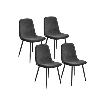 Juego de 4 sillas de comedor en tejido chenilla, color gris pizarra, 55x43.5 x 85. 5 cm