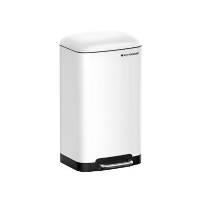 Poubelle 30 L blanche, 34.5x27.5 x 61.5 cm