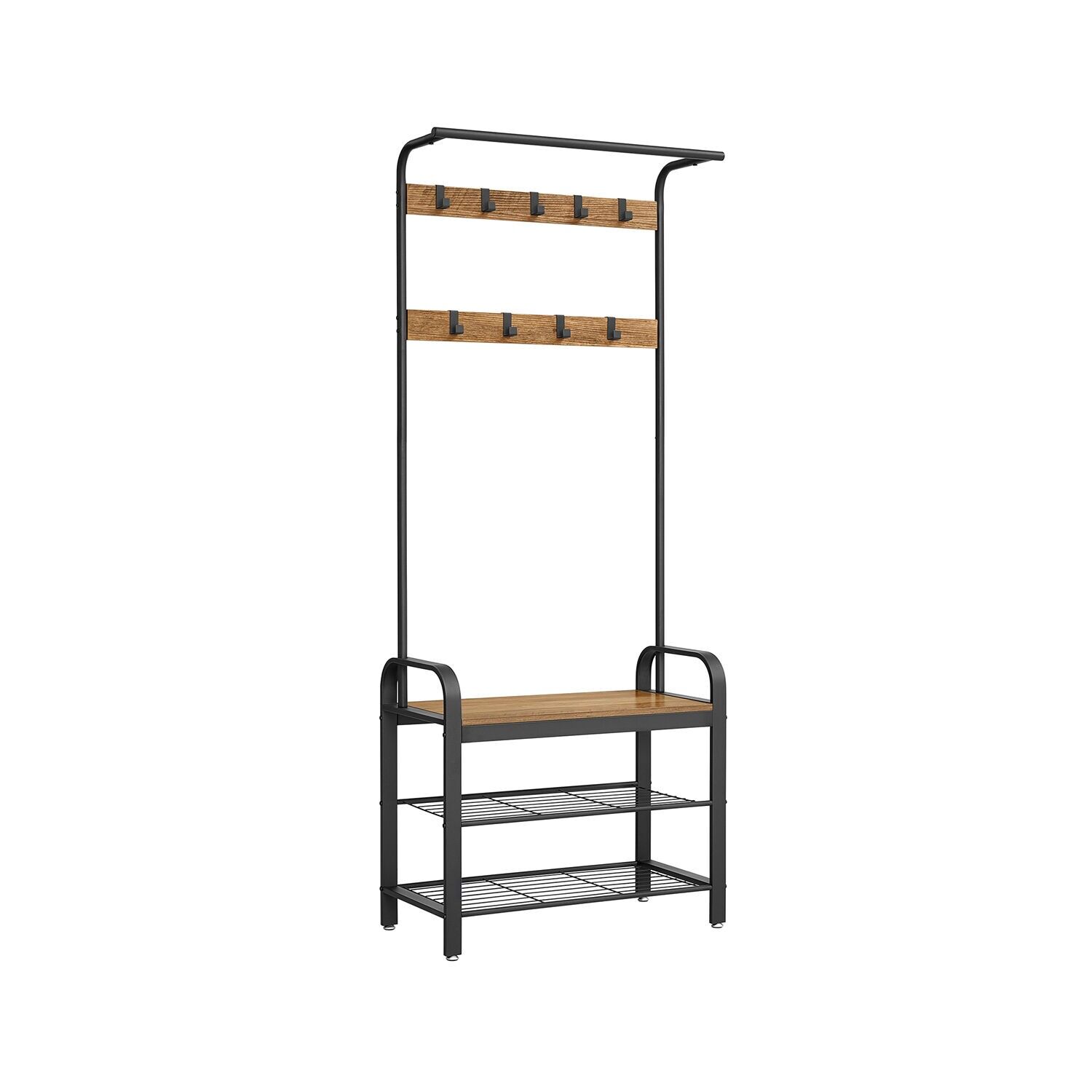 Coat rack with bench, 33.7 x 72 x 183 cm