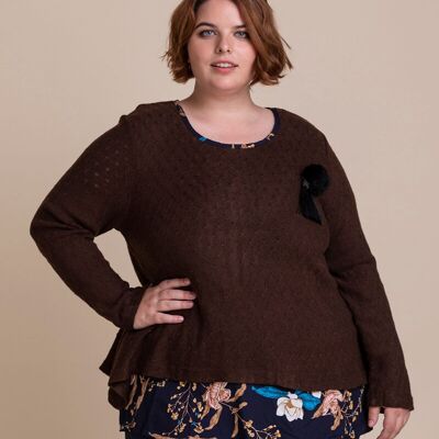 Pull grande taille effet superposée (A935)