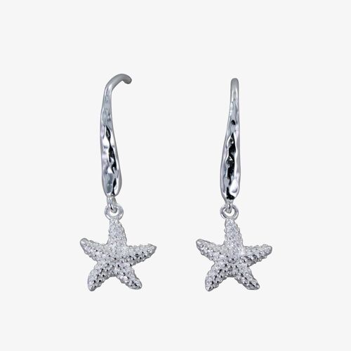 Sterling Silver Starfish Hook Earrings
