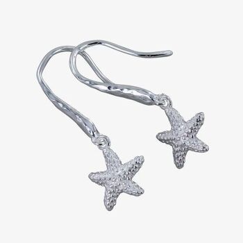 Boucles d'oreilles crochet étoile de mer en argent sterling 3