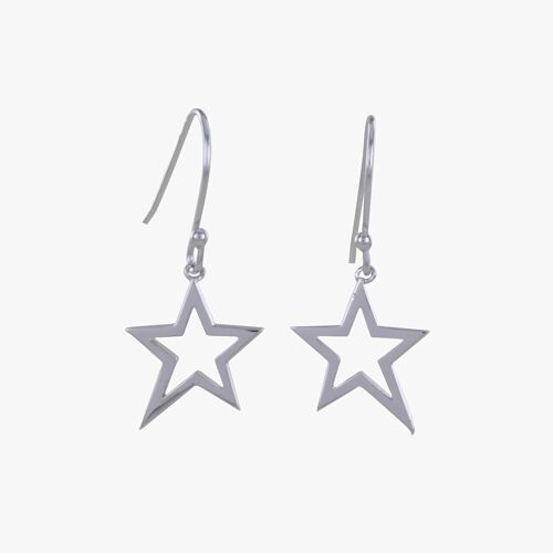 Sterling Silver Duet Star Earrings