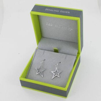 Boucles d'oreilles étoile duo en argent sterling 8