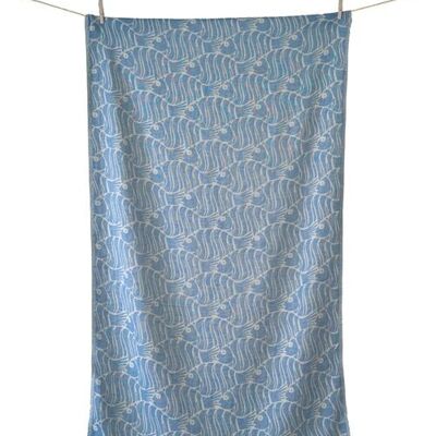 SERVIETTE DE PLAGE FISH PARL. BLEU