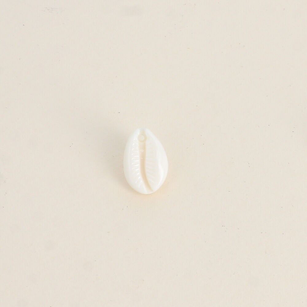 Perla - concha cauri de resina blanca, 50 piezas