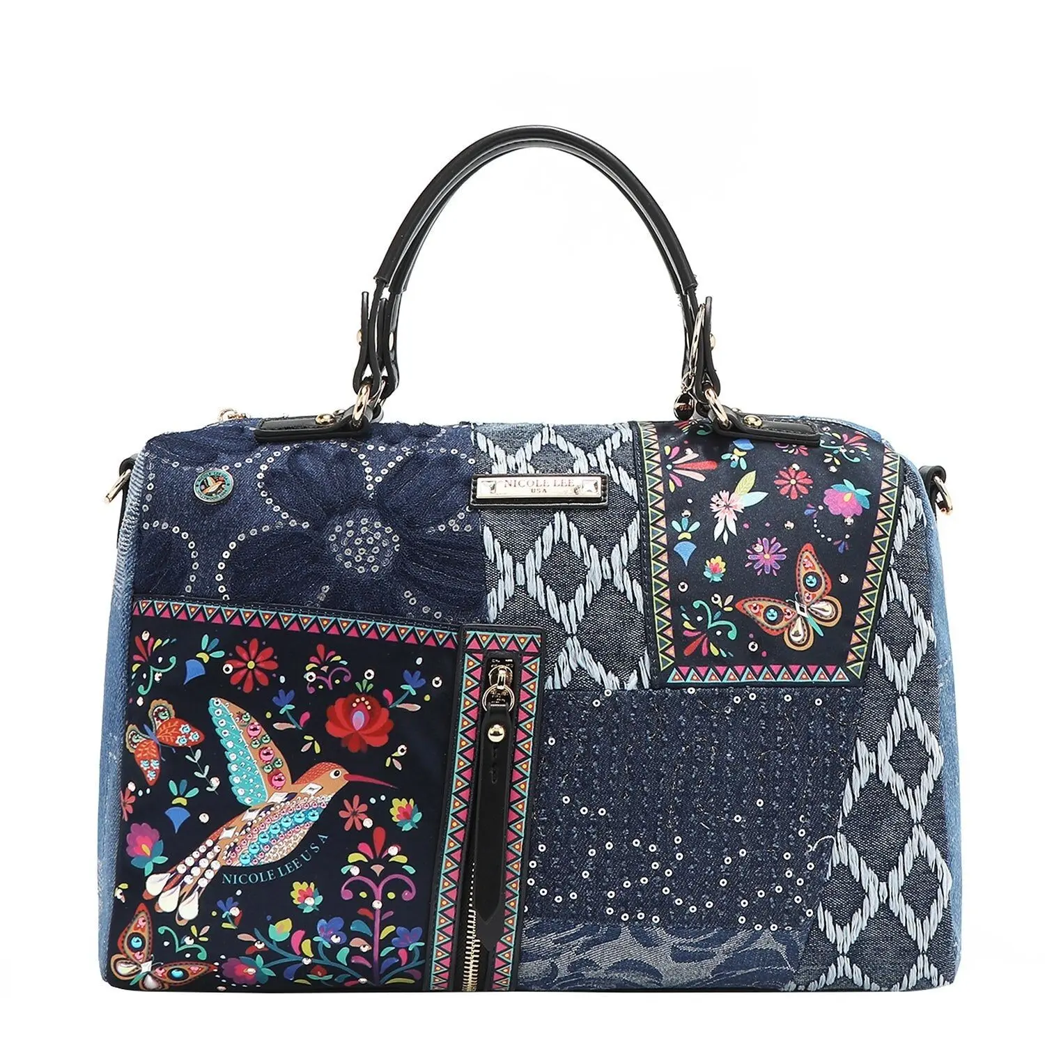Buy wholesale DENIM BOSTON BAG (FOREST OF LOVE)