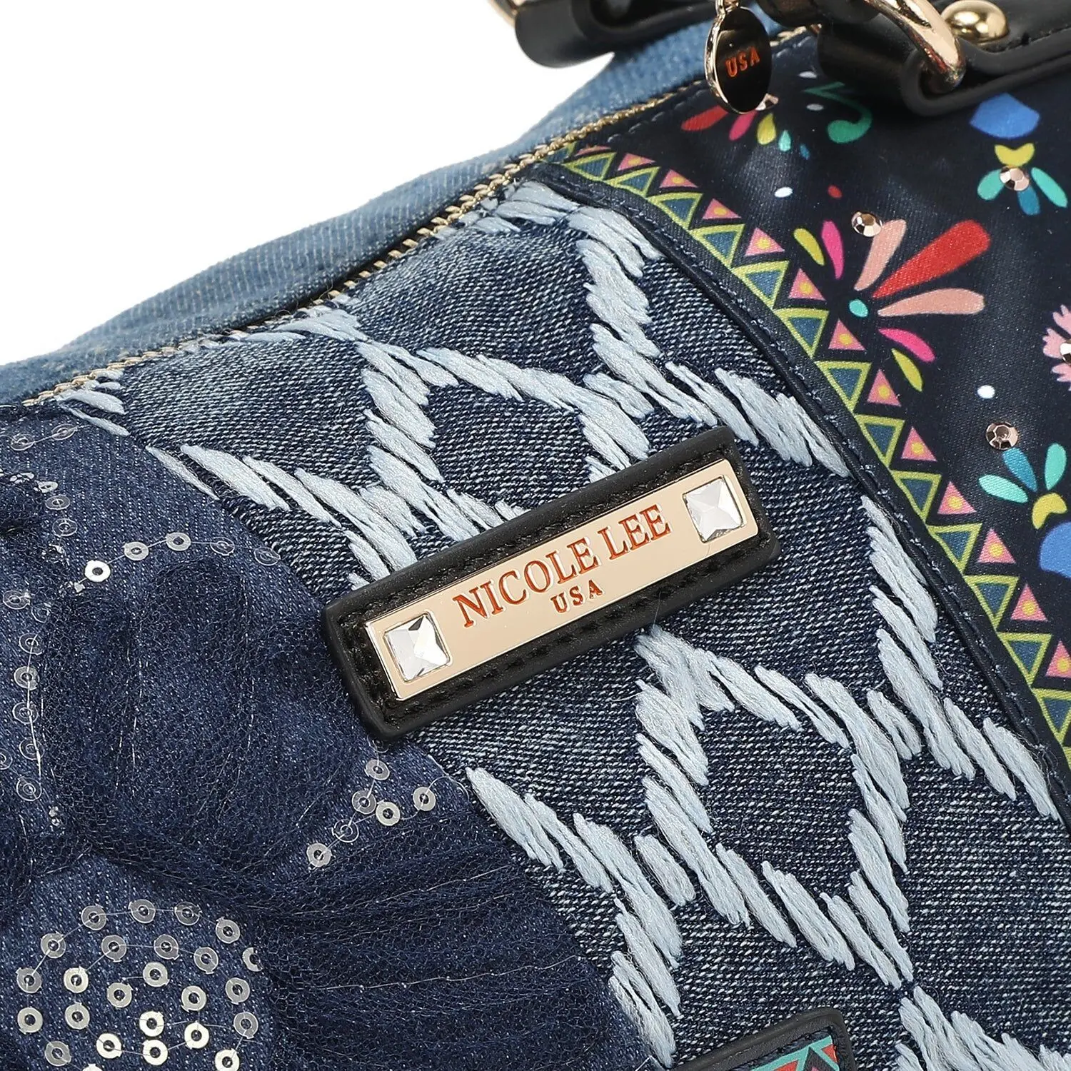 Buy wholesale DENIM BOSTON BAG (FOREST OF LOVE)