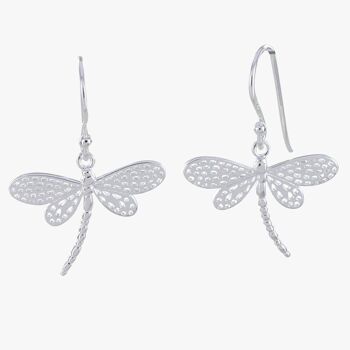 Boucles d'oreilles libellule en argent sterling 1