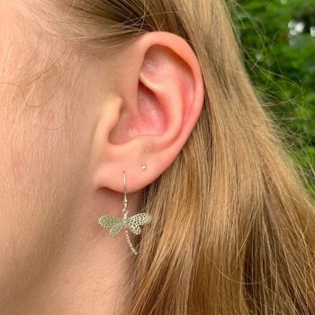 Boucles d'oreilles libellule en argent sterling 3