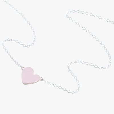 Collana con cursore a cuore rosa