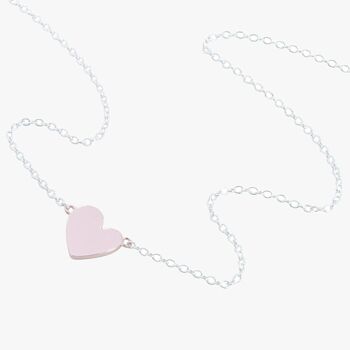 Collier curseur rose coeur 1