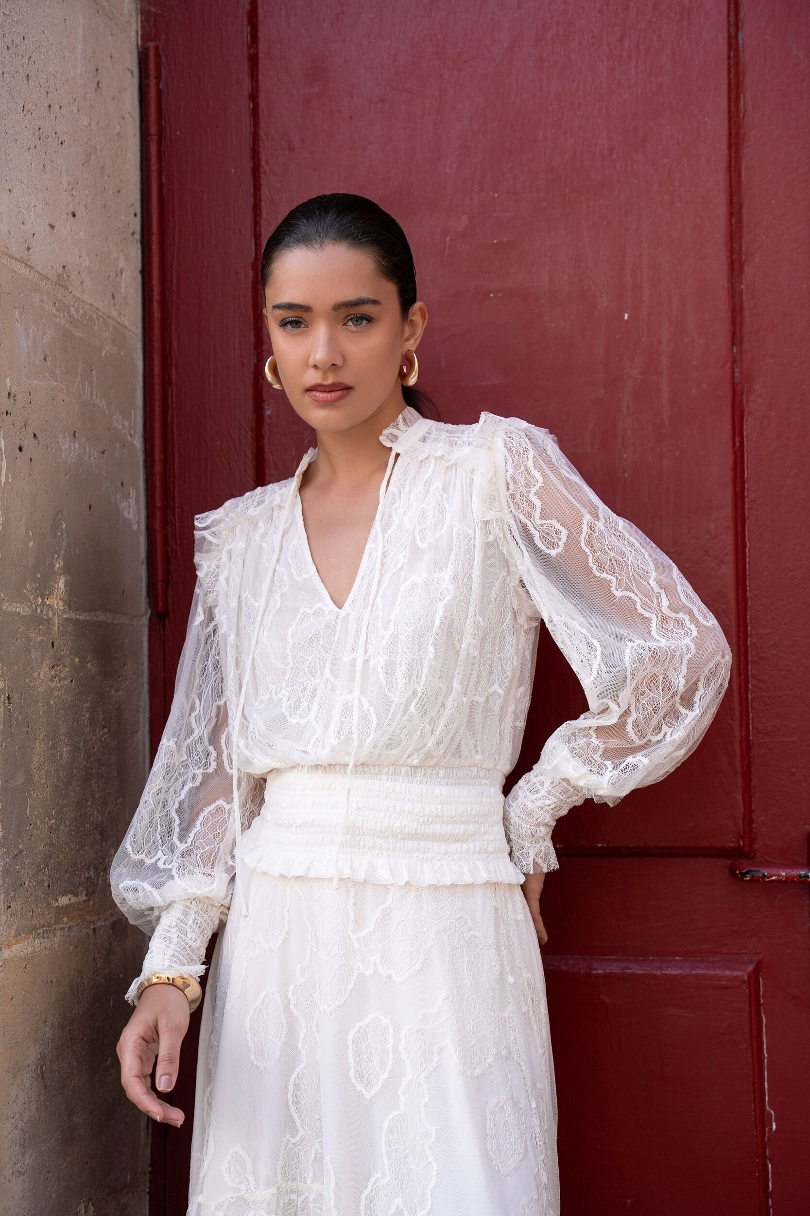 September Bluse mit V-Ausschnitt - 80966-2