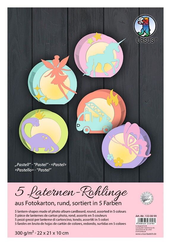 Laternen-Rohlinge rund, Sortierung "Pastell"