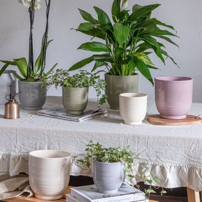 Jardinière Sofia Vanille Granit H15.5cm (4 couleurs disponibles)