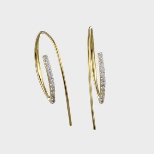 Pave Loop the Loop Earrings Gold