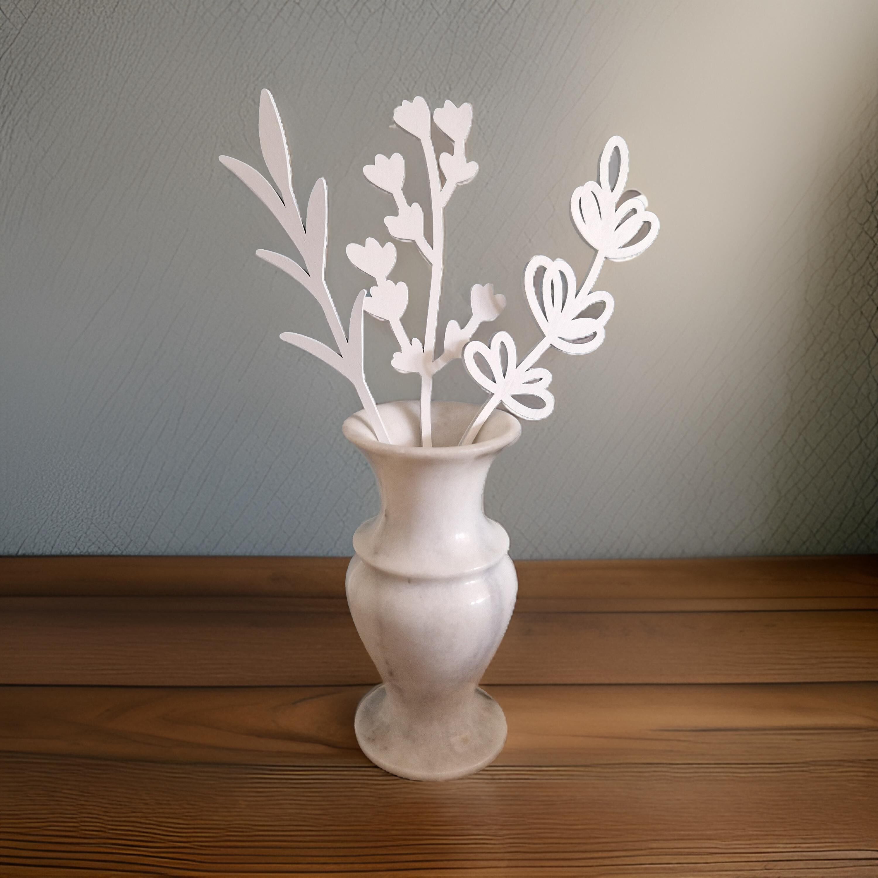 Bouquet di fiori in legno bianco regalo