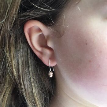 Boucles d'oreilles gland avec ornements en or rose vermeil 9