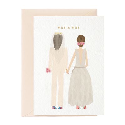 Carte de vœux de mariage Mme et Mme