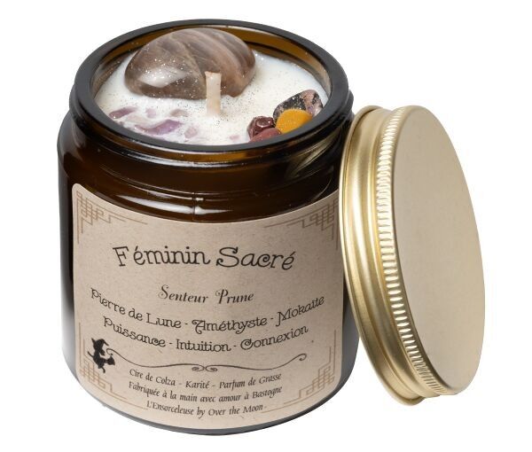 Sacred Feminine Lithotherapy Candle - Plum