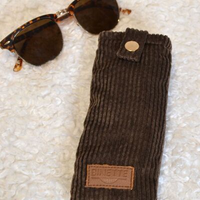 Etui à lunettes - Velours côtelés marron chocolat 🍫
