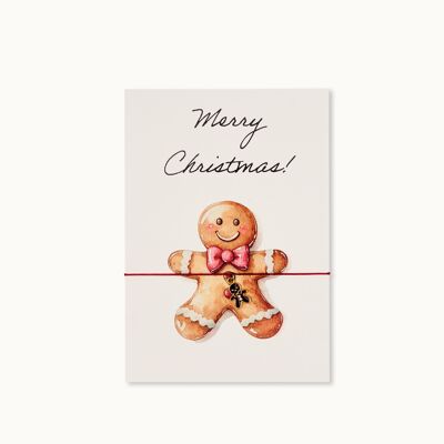 Carte bracelet : Joyeux Noël en pain d'épices