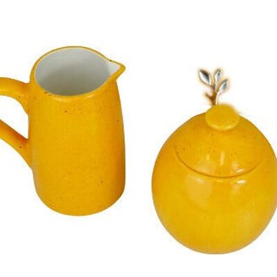 Set zuccheriera e lattiera giallo maculato