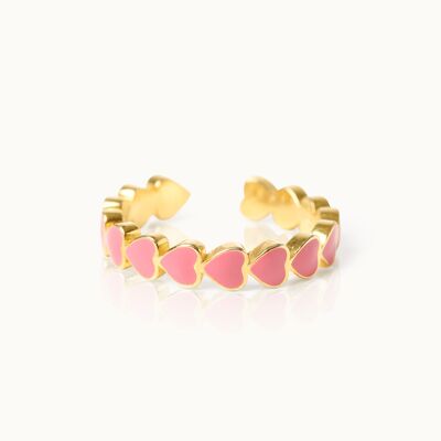 Anillo Corazón Rosa Vieja