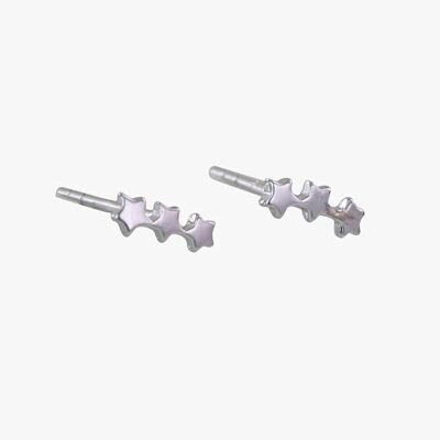 Boucles d'oreilles en argent sterling Trio Star