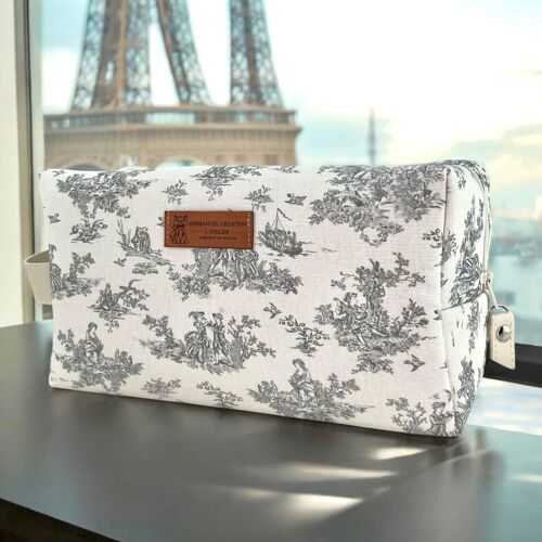 Trousse nomade M, "Antoinette" gris