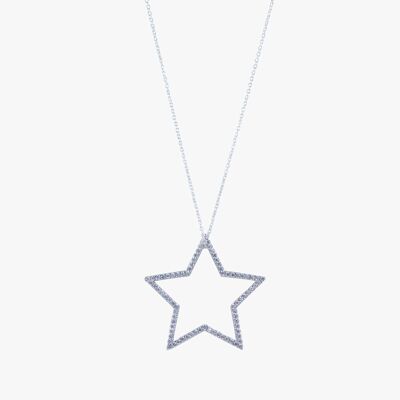 Silhouette Star Pave Necklace