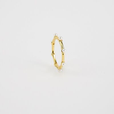 Bague à pois et perles
