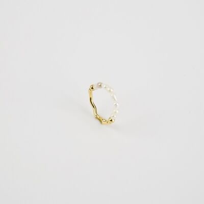 Hammered Pearl Ring