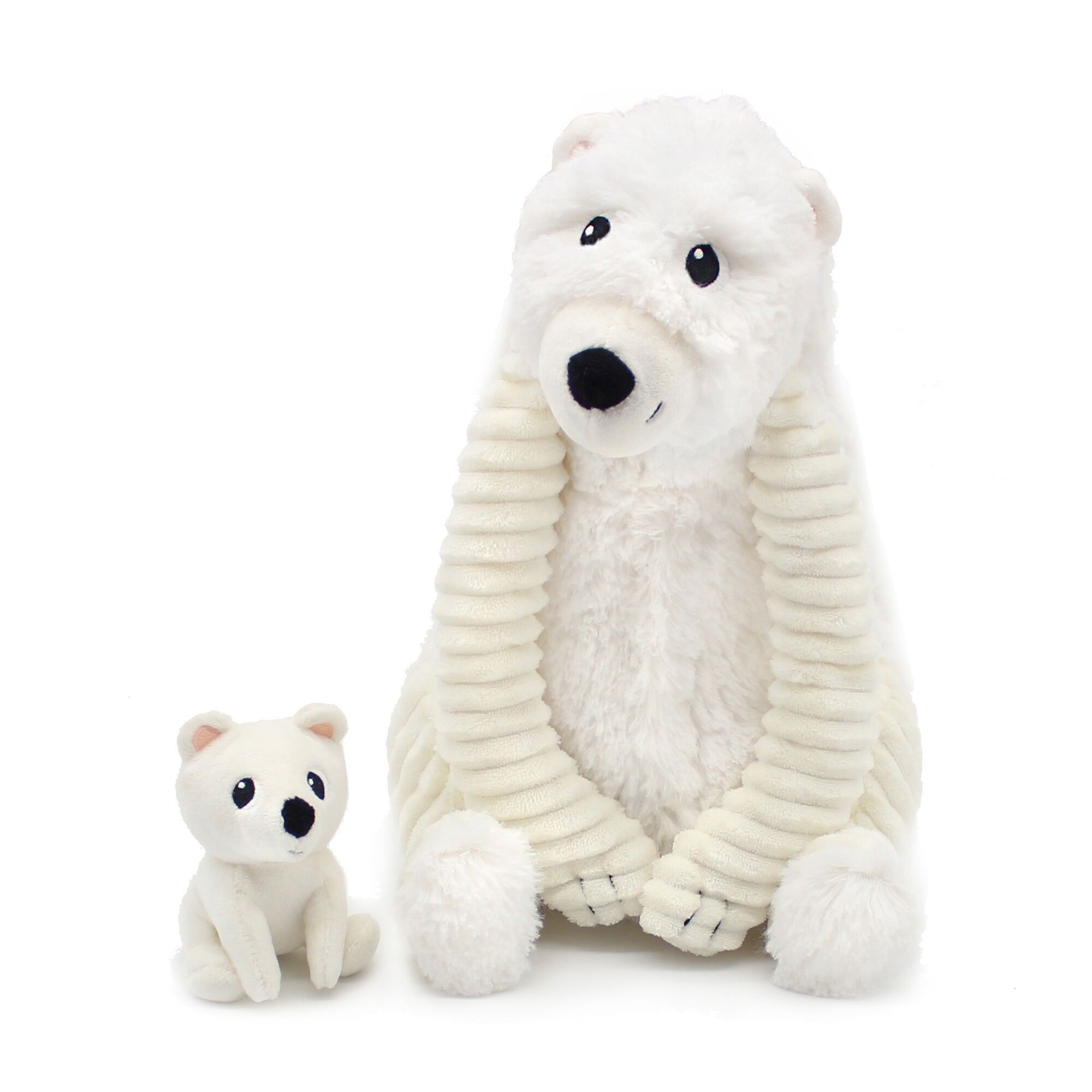 LES PTIPOTOS – GROBIDOU, DER EISBÄR, PLÜSCH, MAMA & BABY – 31 CM