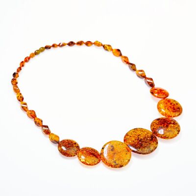 Collana in ambra dorata grezza