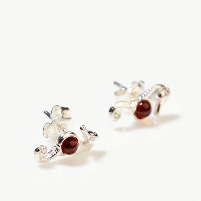 Pendientes de caballito de mar de ámbar