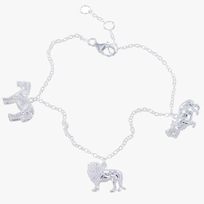 Sterling Silver Africa Charm Bracelet