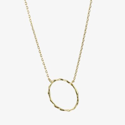 Sterling Silver Hula Hoop Necklace Gold