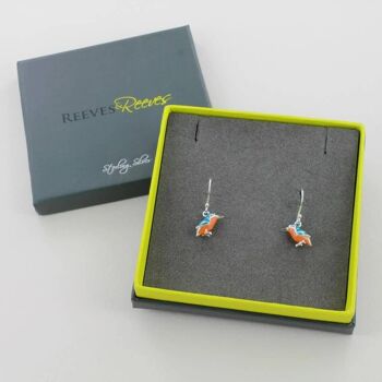 Boucles d'oreilles martin-pêcheur en émail 4