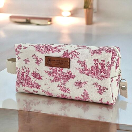 Trousse nomade S, "Antoinette" rose