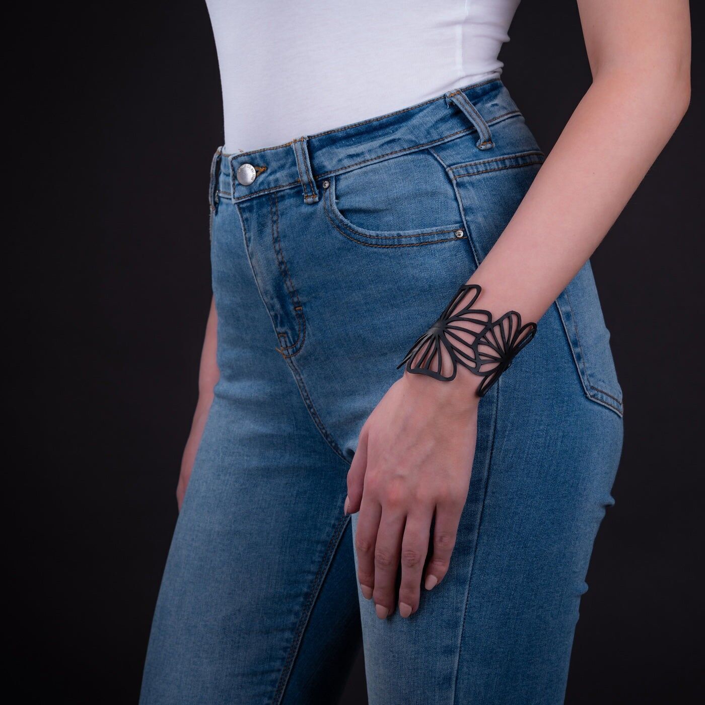 Braccialetto con fiori riciclati Canna