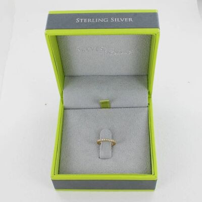 Einzelne Ohrstulpe aus Sterlingsilber Pave Gold